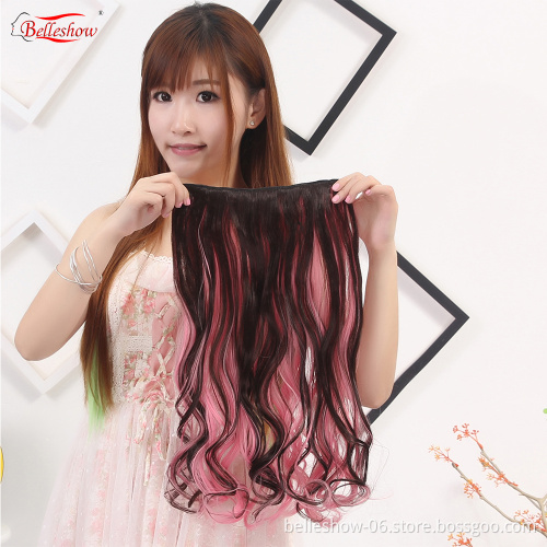 Hot sell kinky curly synthetic hair extension no-remy clip in hair extensions best clip in ponytail